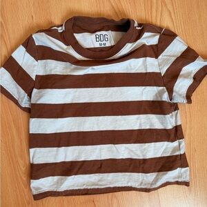 BDG Kids T-Shirt with Brown and White Stripes